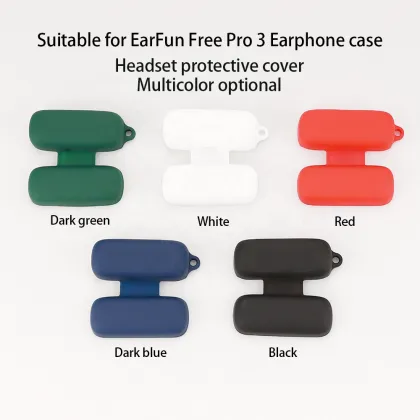 Soft Silicone Earphone Case Cover for EarFun Free Pro 3 with Keychain