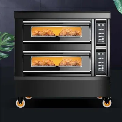 Commercial Stainless Steel Electric Baking Oven 1 Deck 2 Tray 10 Pans, Electric Fermentation with Baking