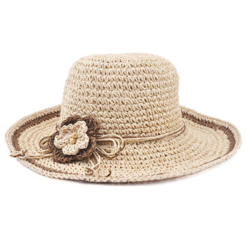 WOMAN CRUSHABLE KNITTED STRAW BEACH HAT