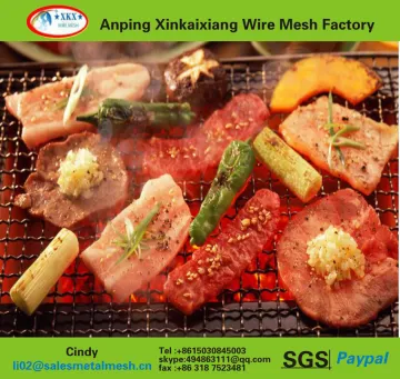 cheap stainless steel barbecue grill mesh chicken roast grill mesh round barbecue grill with handle (China manufacturer)