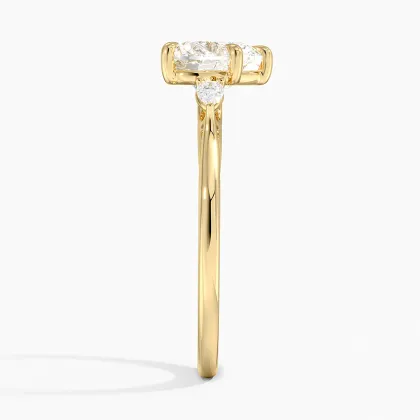 18K Gold Heart Lab Diamond Proposal Ring FLORAL JEWELRY