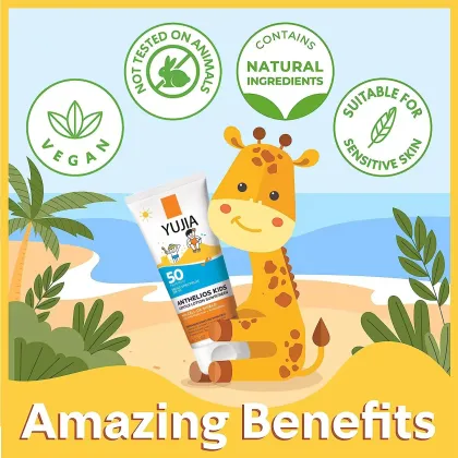 Natural Minerals Children Sunscreen SPF 50 UVA UVB Gentle Sun Cream for Sensitive Skin