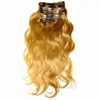Clip-in Hair Extension in 8-piece/Set, Made of 100% Human Hair