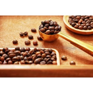 Granos de café dulces soleados