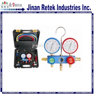 Refrigerator manifold gauge set with aluminum alloy valve body
