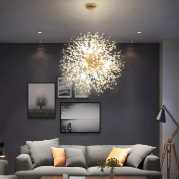 Modern Minimalist LED Crystal Chandelier for Living Room, Dining Room, and Bedroom
