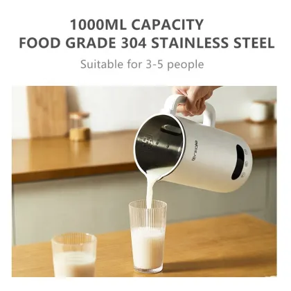 8-in-1 Almond Milk Machine - Soy Oat Milk Blender & Nut Milk Maker (White)