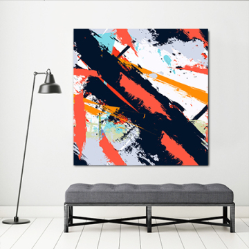 Abstracte Zwarte en Rode Muur Decor