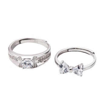 925 Sterling Silver Love Knot Promise Ring - Fashionable Men's and Women's Band Jewelry
