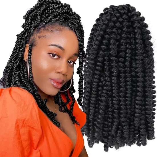 8 Inch 30 Strand Fluffy Spring Twist Crochet Hair for Butterfly Locs and Passion Twists