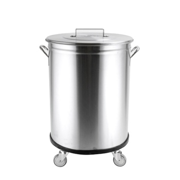 50L/100L Stainless Steel Commercial Kitchen Trash Can Moveable Large Capacity Waste Bin for Restaurant Kitchen