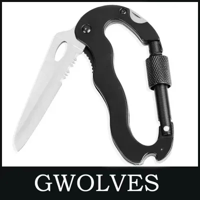 Outdoor Camping EDC Multi Tool Multifunction Pocket Carabiner Knife