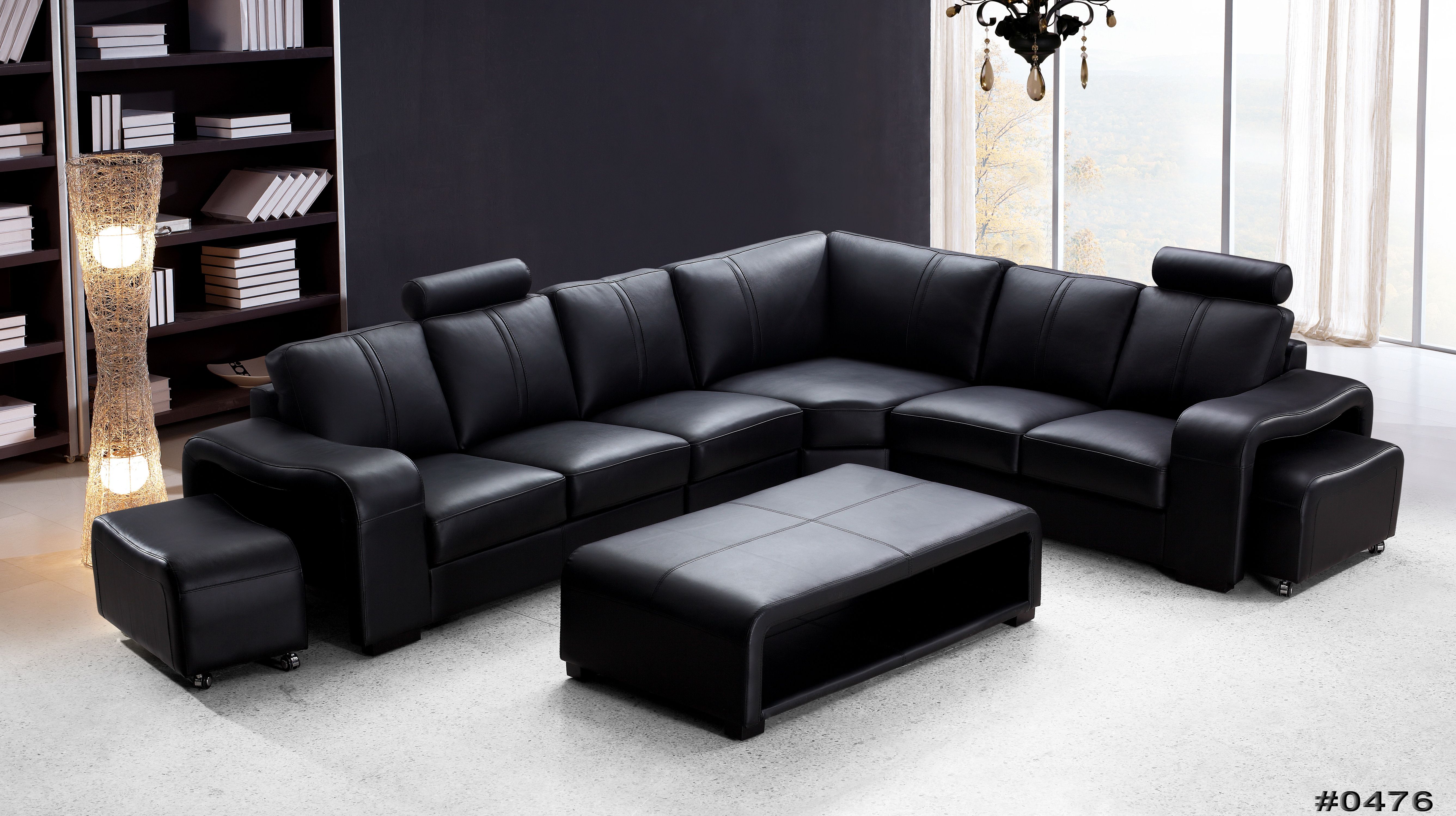 Comfort Sleek Leather Sectional Sofa