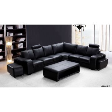 Comfort Sleek Leather Sectional Sofa