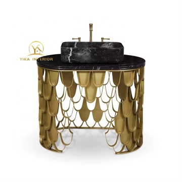 Luxury Marble Top Fish Scales Design Wash Basin