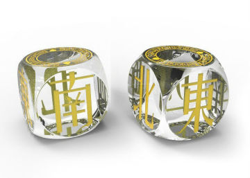 crystal transparent custom dice with logo embossed