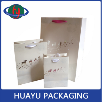 White Color Snowflake Christmas Art Paper Gift Bag
