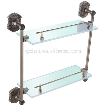Brass Bathroom Double Shelf, Bronze Finish Bathroom Accessories, X16009P