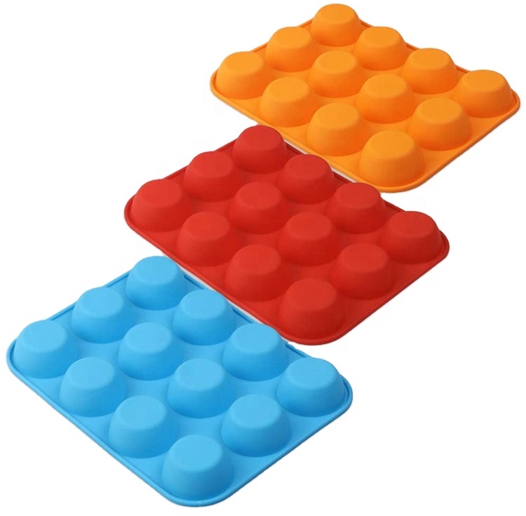 High Quality 12 Cups Silicone Muffin Pan Molds