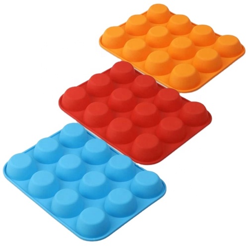 Acuan Pan Muffin Silicone 12 Cawan Berkualiti Tinggi