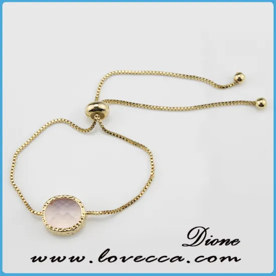 2016 wholesale adjustable glass multicolor gemstone bracelets