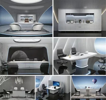 Fly Series Glossy White office desk