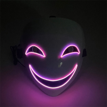 Glowing LED Black Halloween Full Face Mask for Cosplay Horror Party