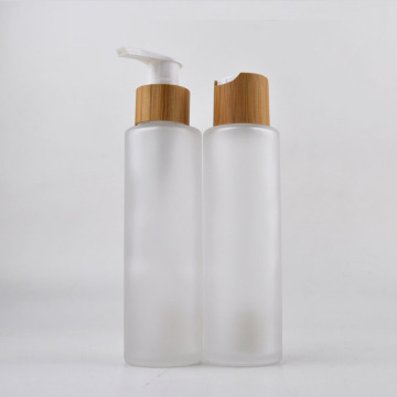 Bamboo Lotion Pump Bottles - 30ml to 150ml Glass Bottles with Bamboo Lids