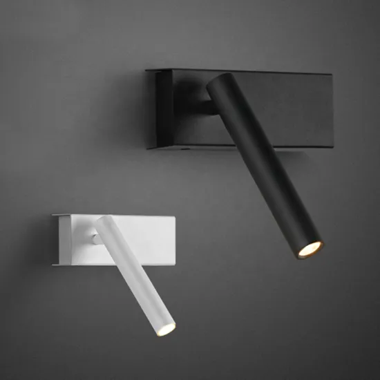 Modern Black LED Reading Wall Light for Hotel Bedroom Walls
