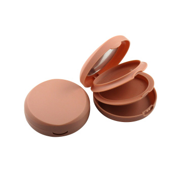 TM-ES6158 Double Layer Powder Box with Puff, 59mm Diameter, Flip Cover, Mirror
