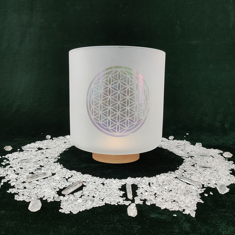 Flower of Life Frosted Texture Crystal Singing Bowl