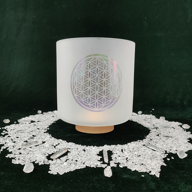 Q`re flower of life crystal singing bowl