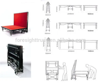 Hotel banquet hall mobile folding stage