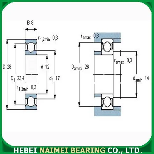 High Speed Deep Groove Ball Bearing 6001