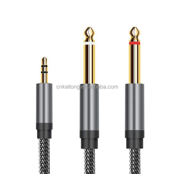 OEM Audio Speaker Cable: 3.5mm to Dual 6.35mm Aux Cable for Phone to Mixer Amplifier