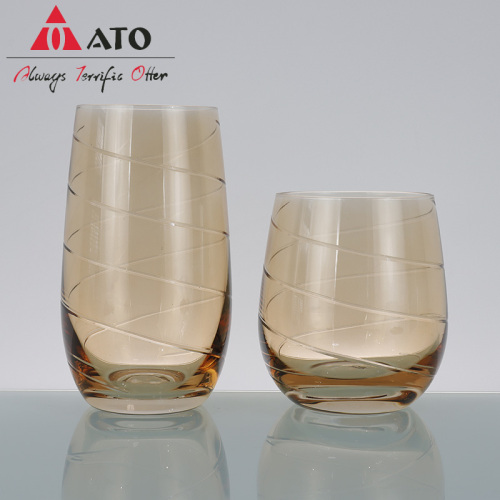 Hand Craved Egg-shaped Drinks Glass Cup Stemless