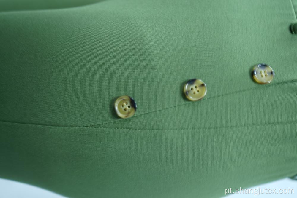 Calças apertadas femininas com botões decorativos