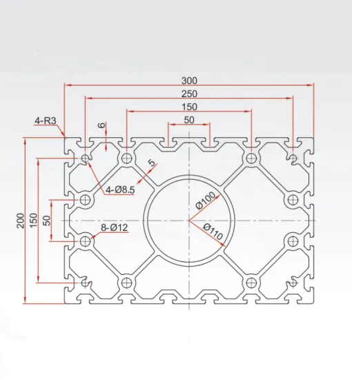 Custom Heavy Duty Aluminum Profile - Kirgen Chinese Factory T Slot 200*300 Industrial Extrusion