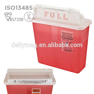 Disposable Plastic Rectangle Sharps Container