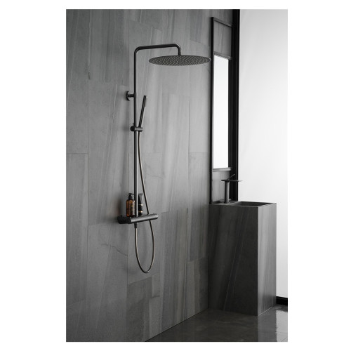 High quality brass black mixer bathroom bath shower set faucet thermostatic