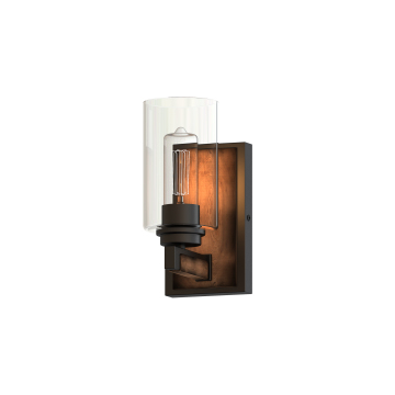 Imitation Wood Grain Vintage Farmhouse Wall Lamp for Hallway and Foyer