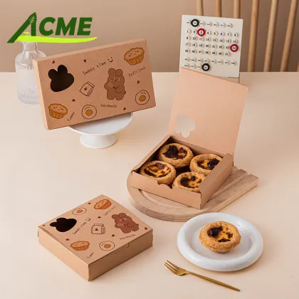 Egg Tart Box for Xuemei Niang Qingtuan - Kraft Paper Food Packaging Container