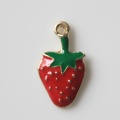 Große Auswahl Nette Erdbeerfrucht-Emaille-Charme Schöne Erdbeer-Charm-Anhänger für Armbänder Großhandel 11 * 18MM