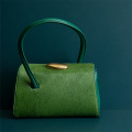 Cowhide and Horsehair Green Noble Handbag