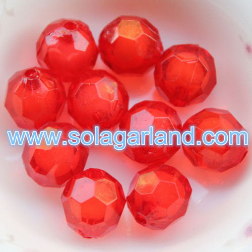 8-20MM Acrylic Round Faceted Bead In Bead Style Jewelry Making Chunky Beads