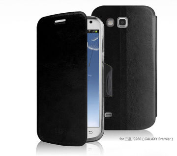 Black Brown Color Mofi Smart Samsung I9260 Protective Leather Case Pouches