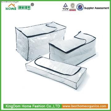 High Quality Portable Transparent PVC Zipper Quilt Packaging Bag