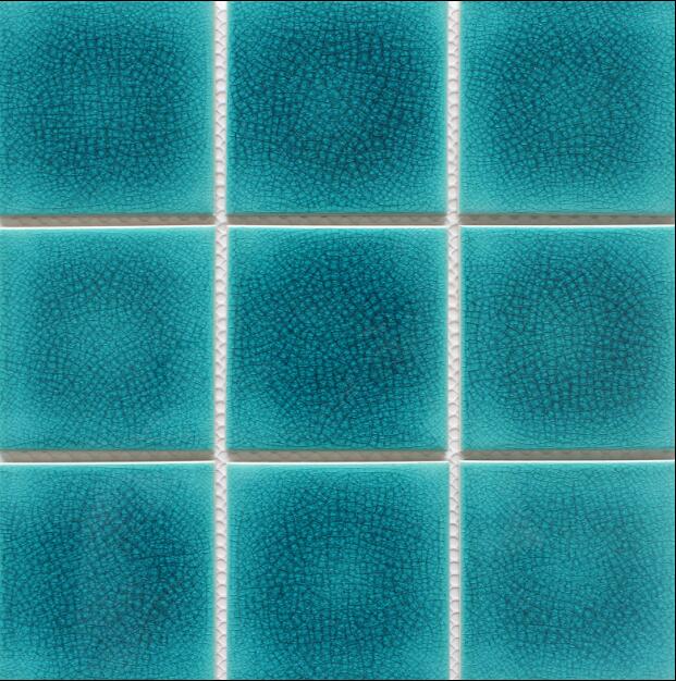 95x95mm Green Glazed Surface Pool Paving Mosaic