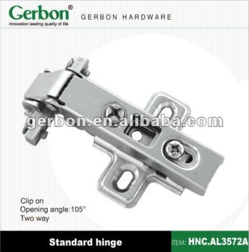 Clip-on aluminium door hinge
