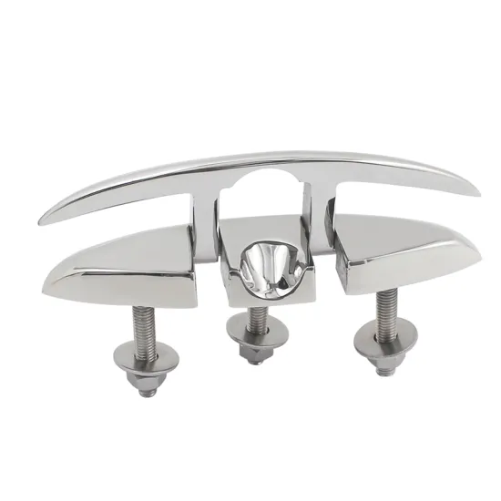 High Mirror Polished Boat Cleat: Yanyu Folding Stud Mounted Cleat